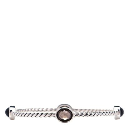 David Yurman Sterling Silver Smoky Quartz Color Classics 4 Station Bangle Bracelet 3 of 6