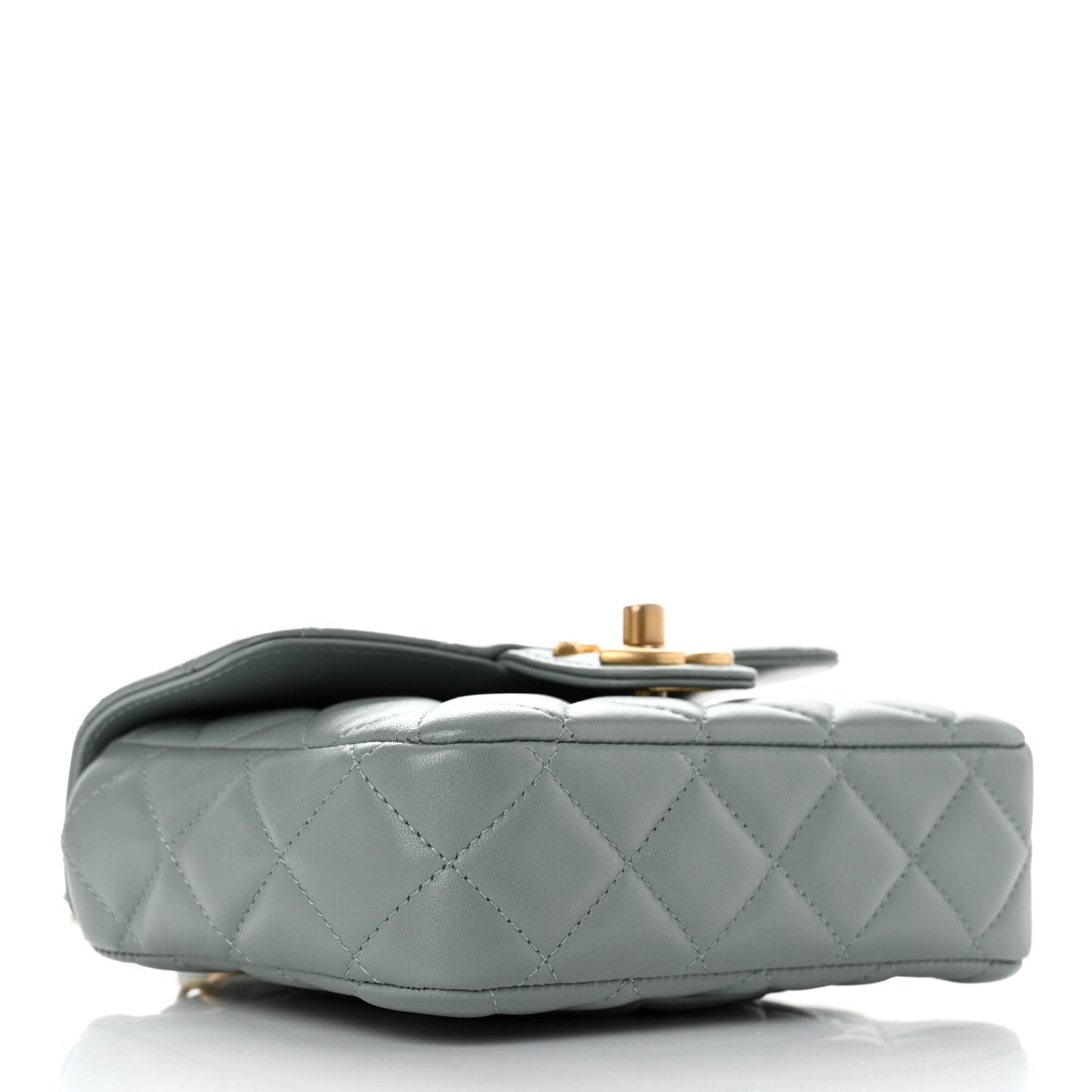 Lambskin Quilted Casino Chips Mini Square Flap Grey