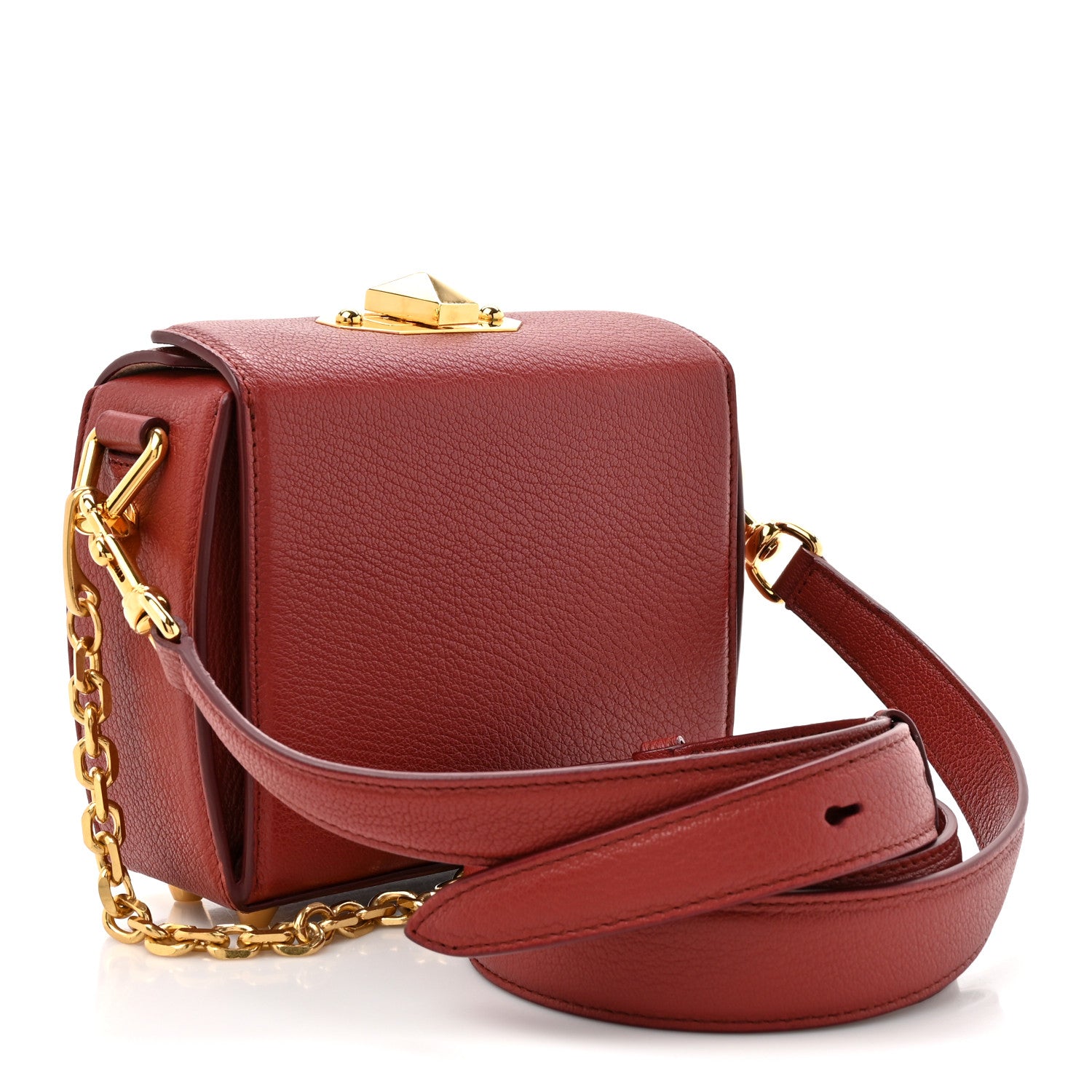 Alexander McQueen Silky Amish Grained Box Shoulder Bag 16 Lacquered Red 3 of 13