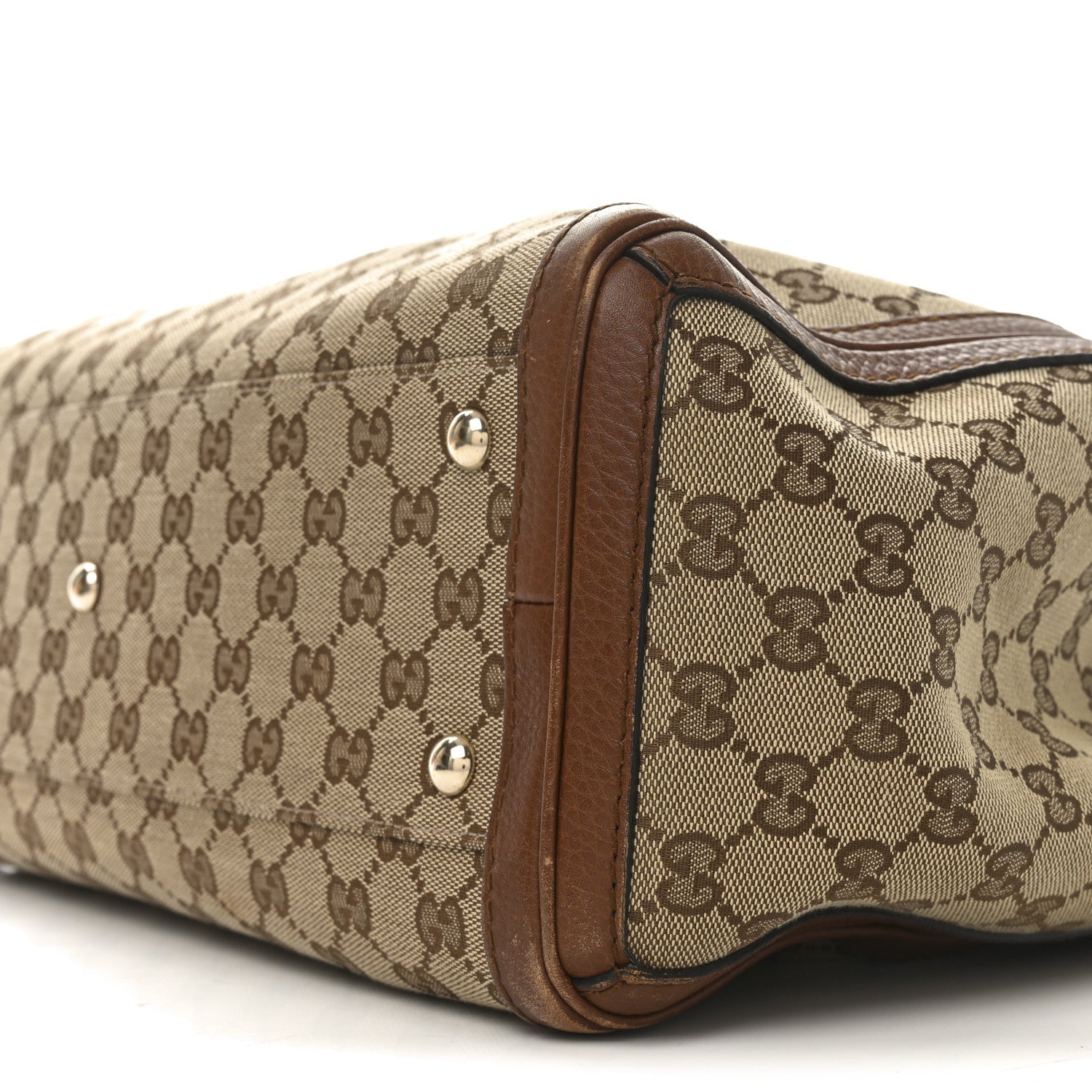 Gucci Monogram Cellarius Calfskin Medium Bella Tote Beige Ebony Cuir 10 of 12