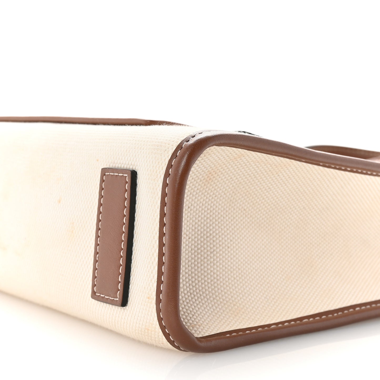 Canvas Smooth Calfskin Mini Two Tone Freya Tote Brown