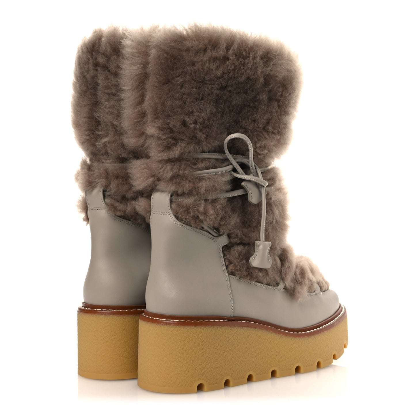 Shearling Calfskin Latitude 30 Ankle Boots 38 Beige Galet