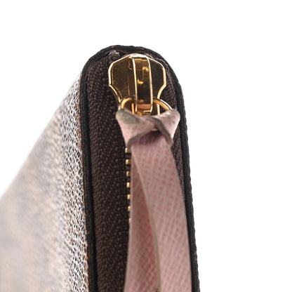 Louis Vuitton Damier Ebene Clemence Wallet Rose Ballerine 8 of 11