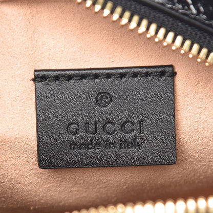 Gucci Suede Patent Web Mini Ophidia Round Shoulder Bag Nocciola Black 8 of 9
