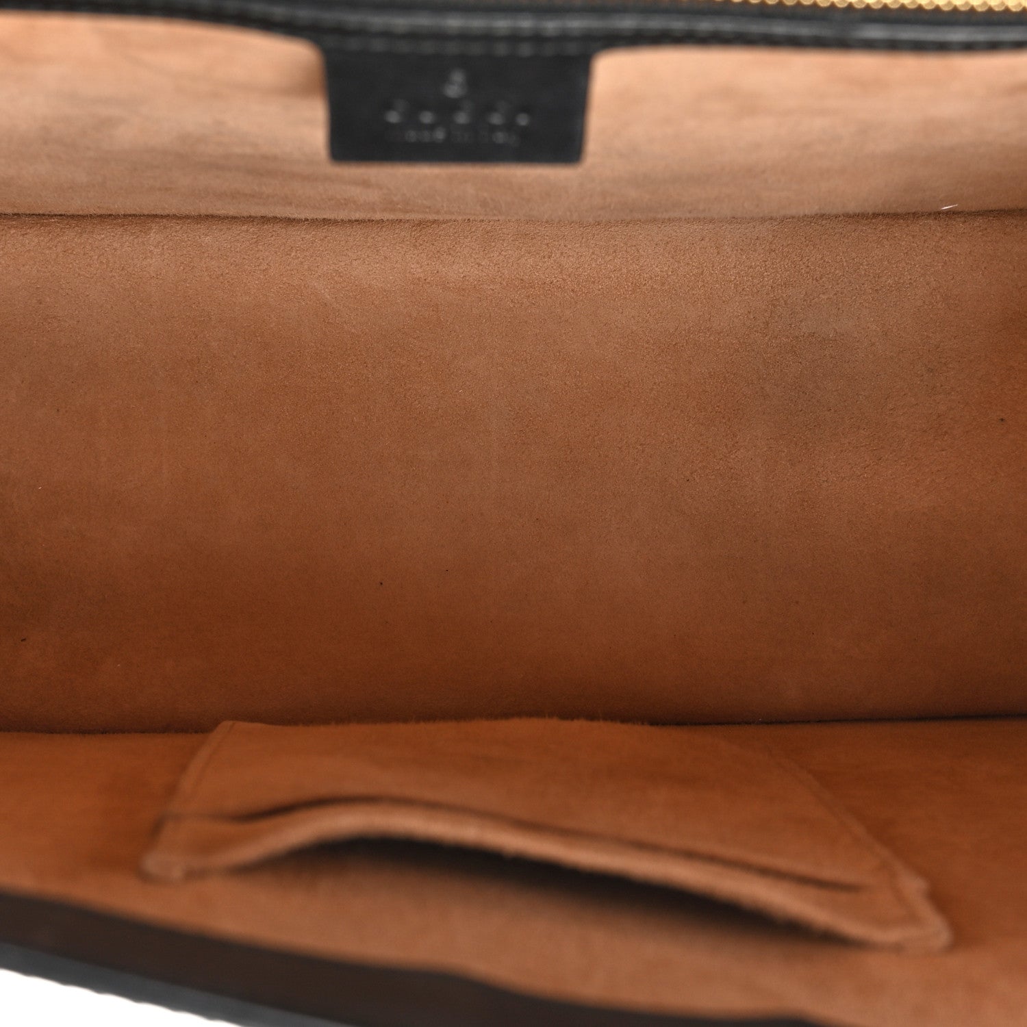 Gucci Calfskin Medium Sylvie Top Handle Bag Black 5 of 21