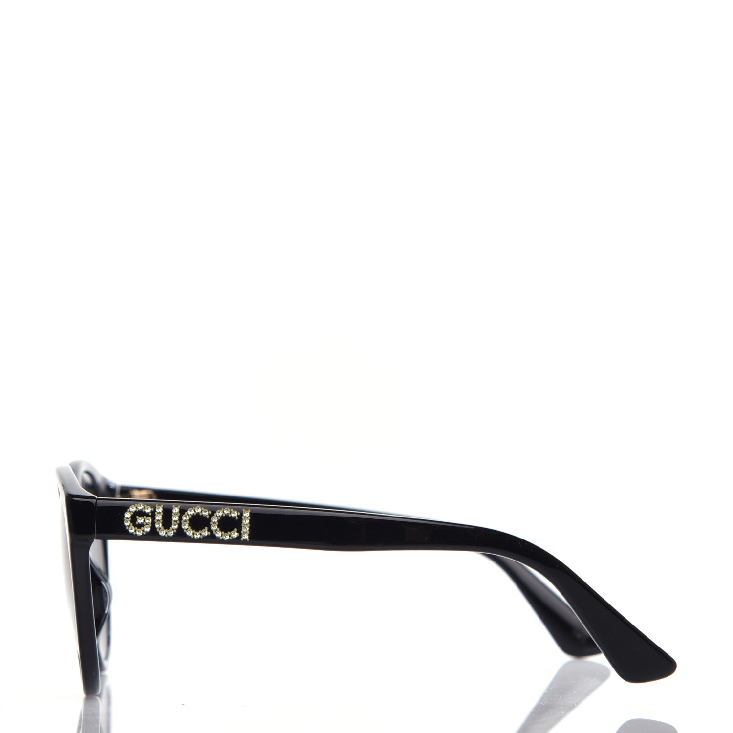 Gucci Round Frame Crystal Sunglasses GG 0419S Black 3 of 8