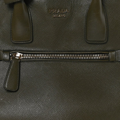 Prada Saffiano Cuir Open Promenade Tote Militare 7 of 13