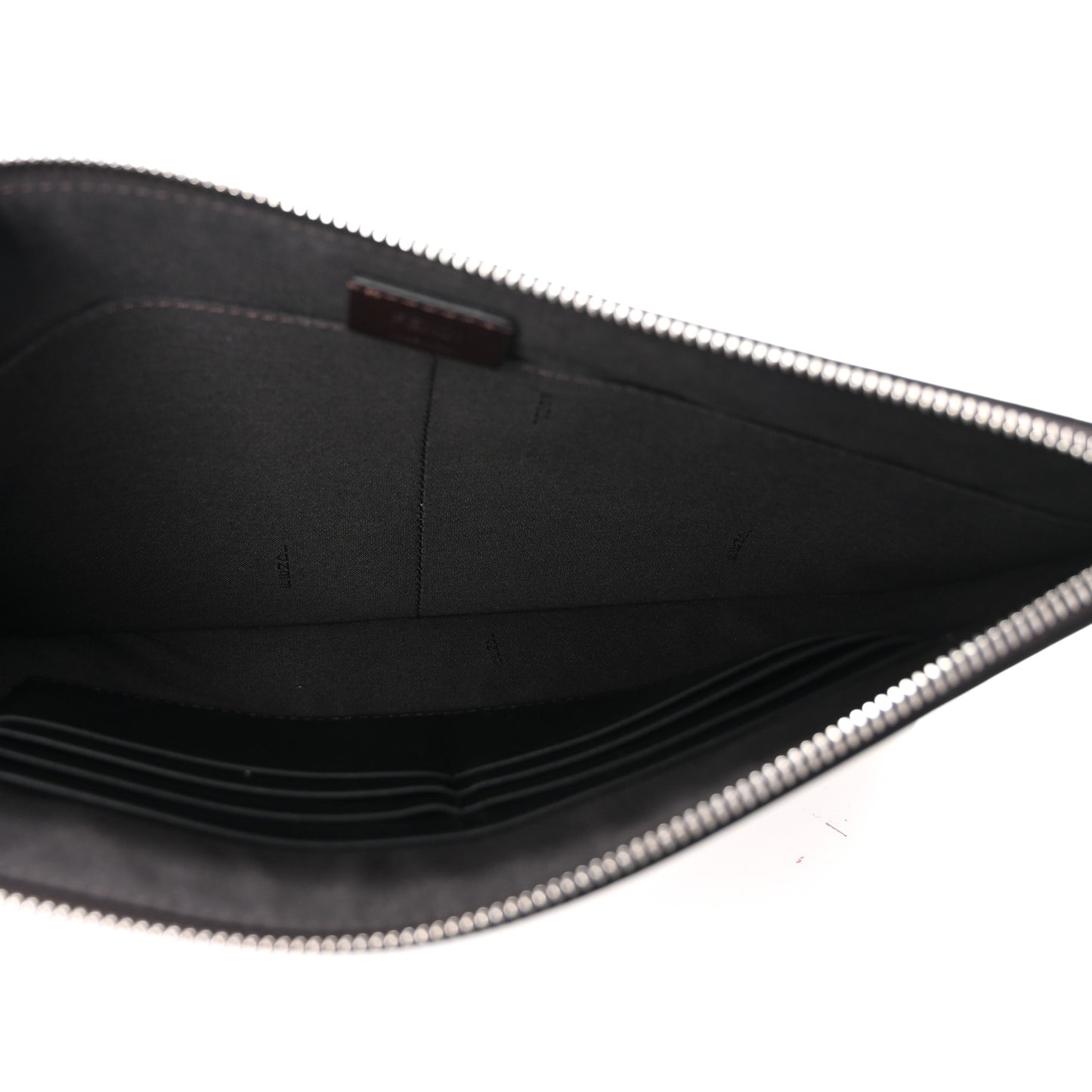 X SARAH COLEMAN Vitello Grace Light Micro FF Vertigo Embossed Flat Clutch Maya Black
