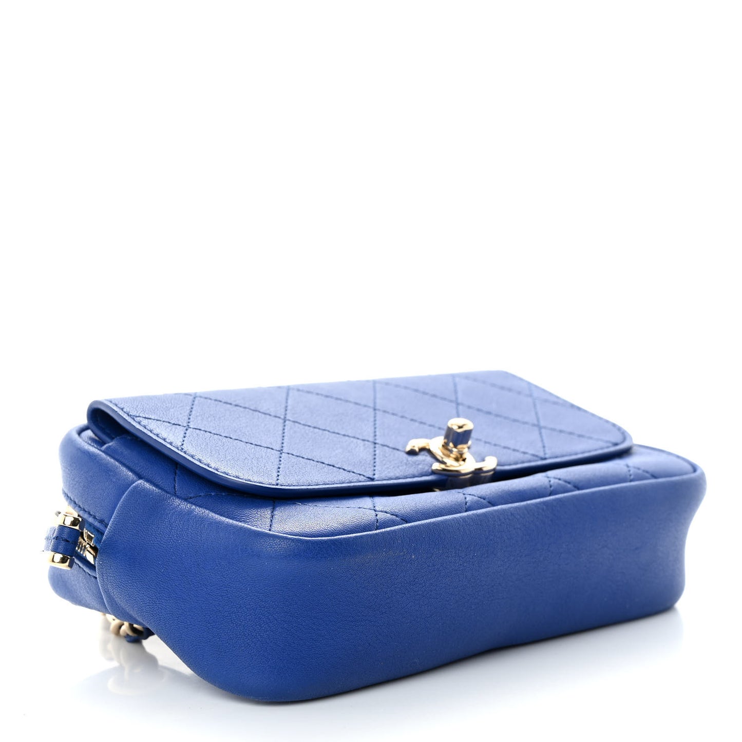 Calfskin Casual Trip Waist Bag Blue