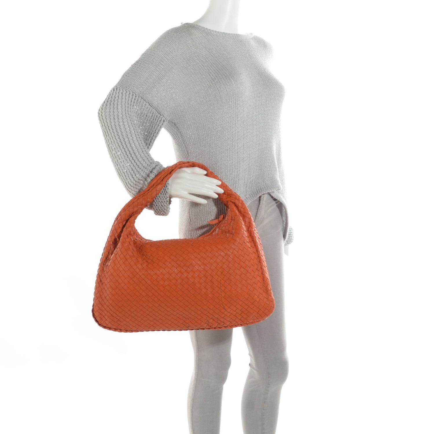 Bottega Veneta Nappa Intrecciato Large Veneta Hobo Burnt Orange 2 of 13