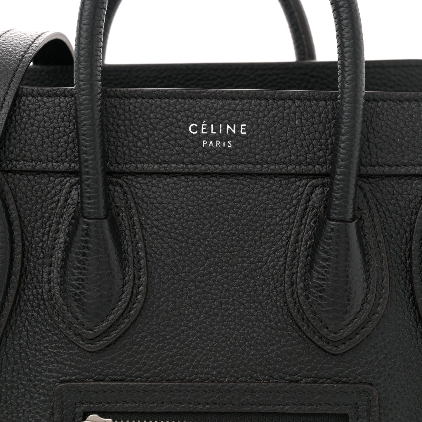Drummed Calfskin Nano Luggage Black