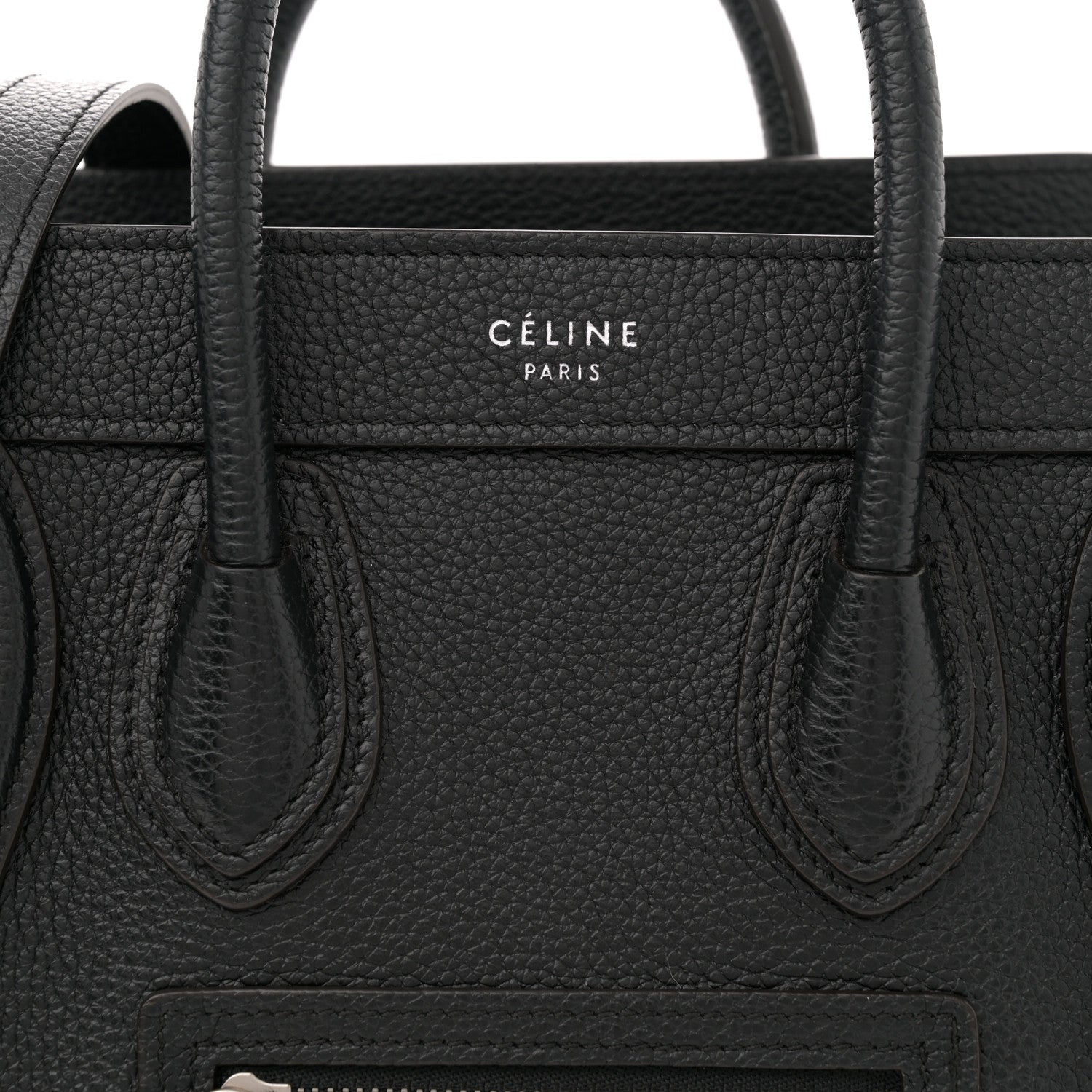 Celine Drummed Calfskin Nano Luggage Black 7 of 10