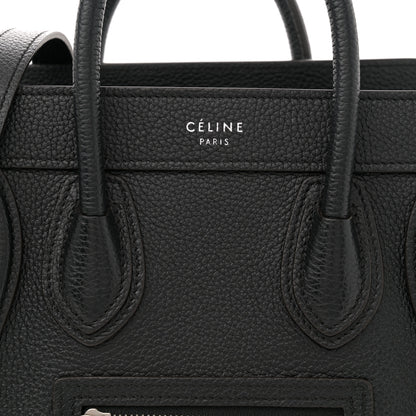 Celine Drummed Calfskin Nano Luggage Black 7 of 10