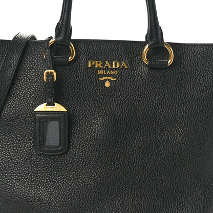 Prada Vitello Daino Shopping Tote Black 8 of 12
