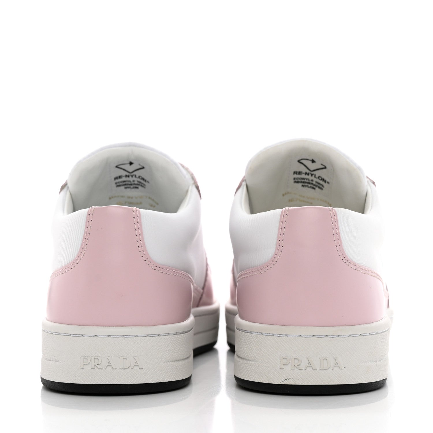Prada Spazzolato Rois Re-Nylon Triangle Logo Womens Low Top Sneakers 37 White Alabastro 5 of 16