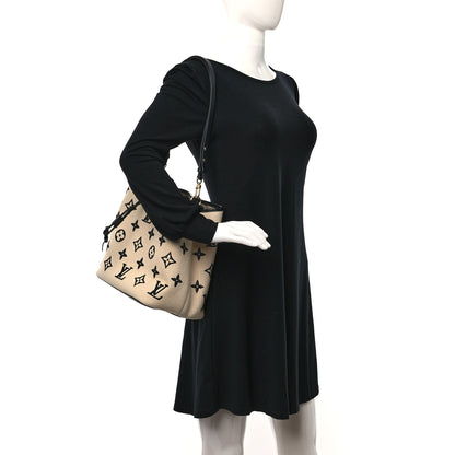 Louis Vuitton Cotton Monogram Embroidered Neonoe MM Beige Black 2 of 10