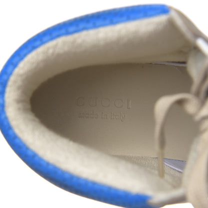 Gucci Nubuck Web Mens Screener High Top Sneakers 8 Dusty Milk Bright Splash 5 of 9