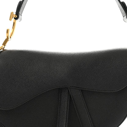 Christian Dior Grained Calfskin Saddle Bag Black 8 of 12