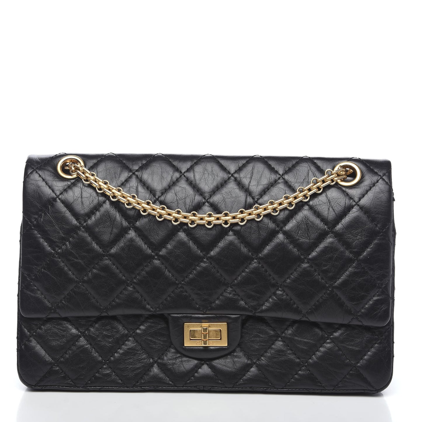 Aged Calfskin Quilted 2.55 Reissue 226 Flap Black