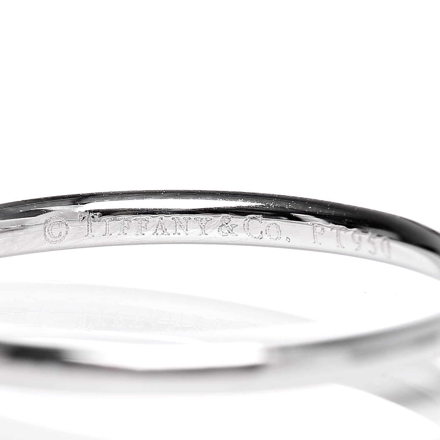 Tiffany Platinum Diamond .19ct Bezet Ring 51 5.75 5 of 5