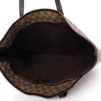 Gucci GG Supreme Monogram Large Zippered Shopping Tote Brown 5 of 10