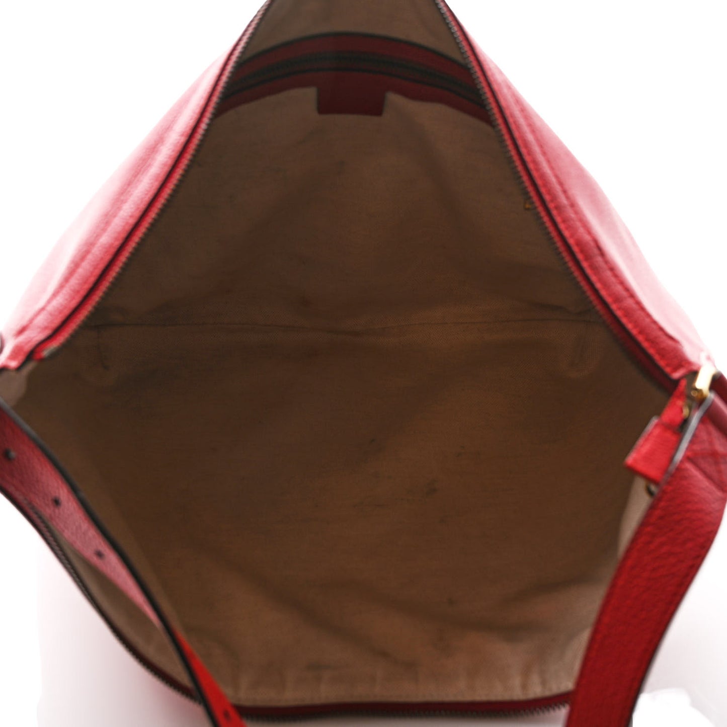 Grained Calfskin Logo Half Moon Hobo Red
