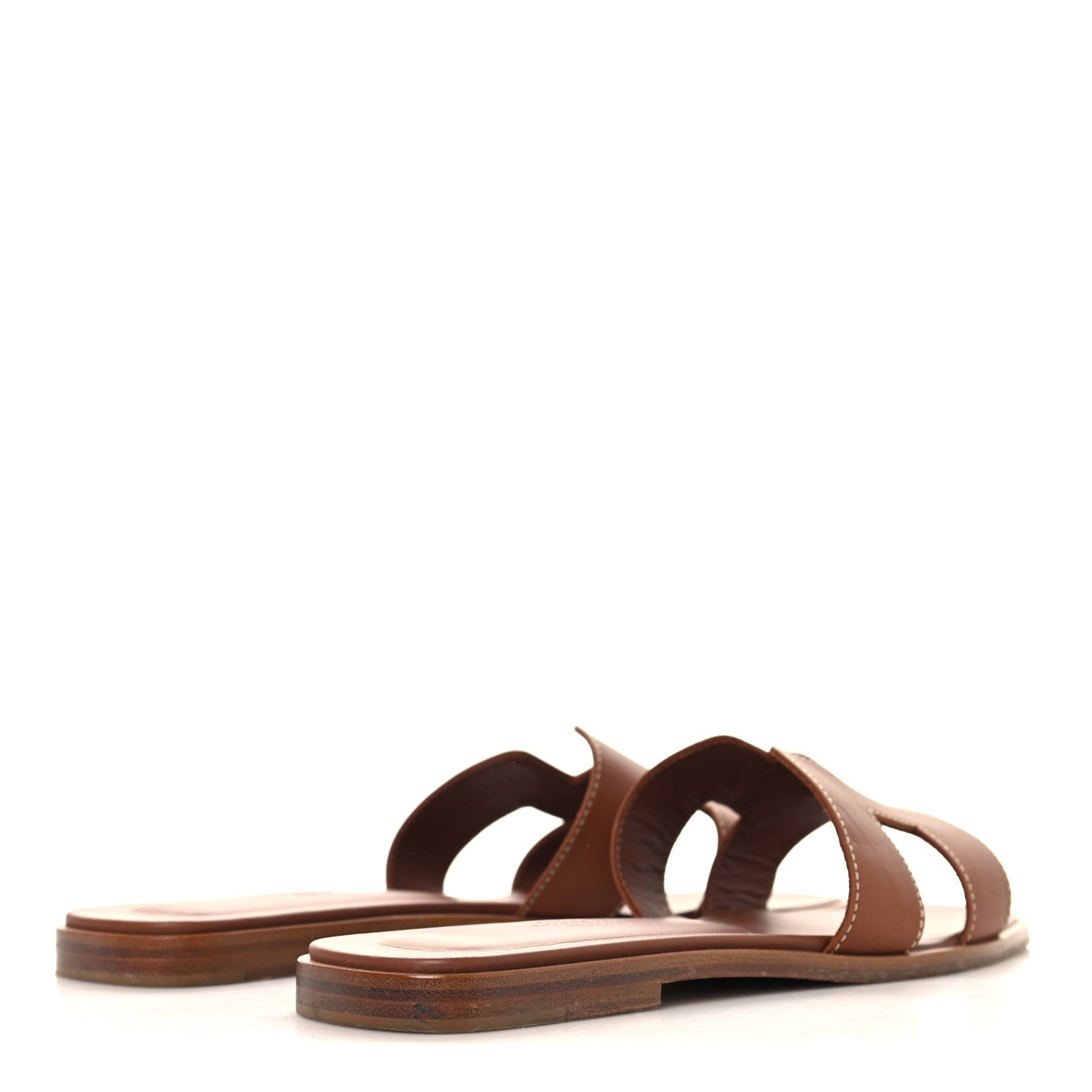 Hermes Box Calfskin Oran Sandals 37 Gold 5 of 10