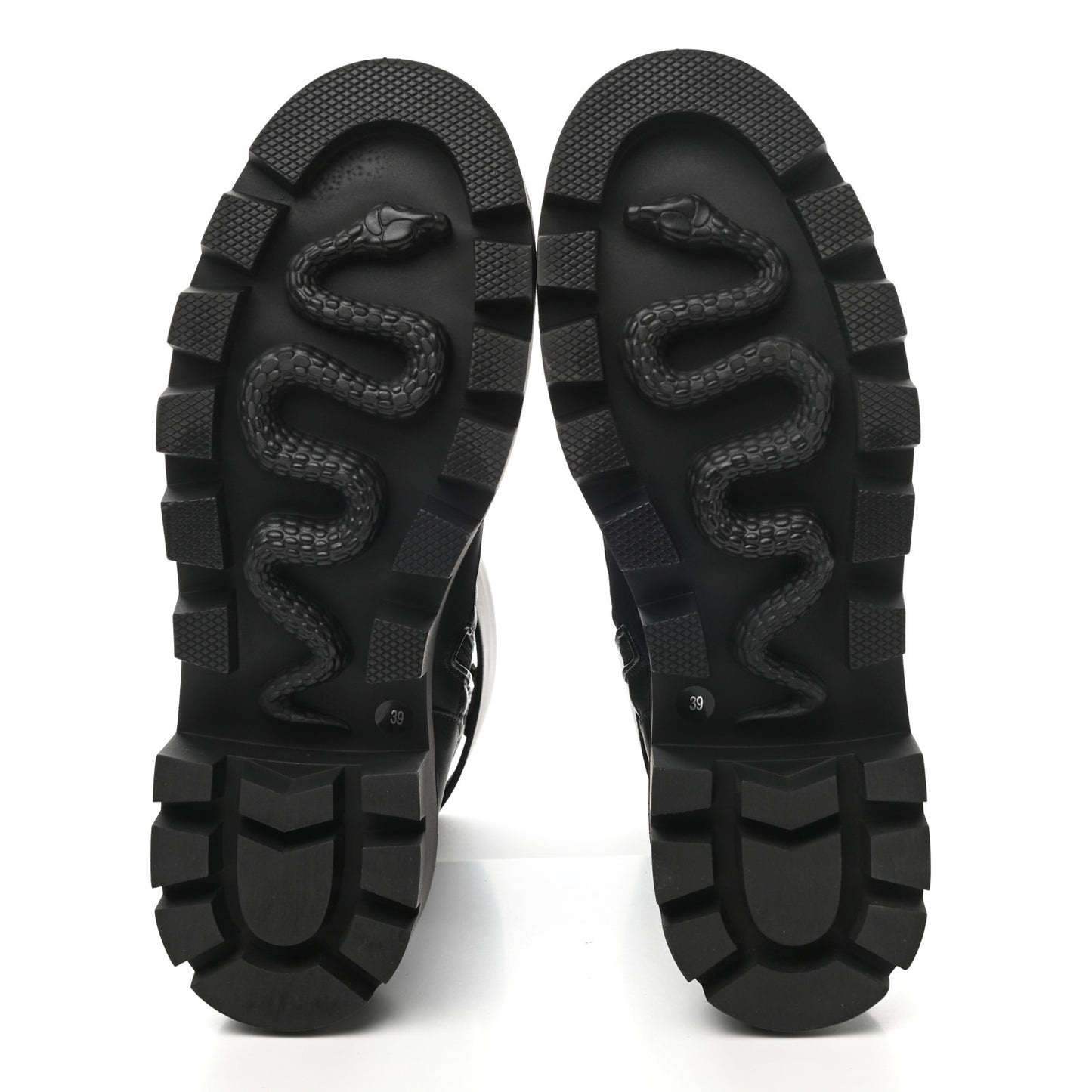 Nappa Frances GG Matelasse Platform Combat Boots 39 Black