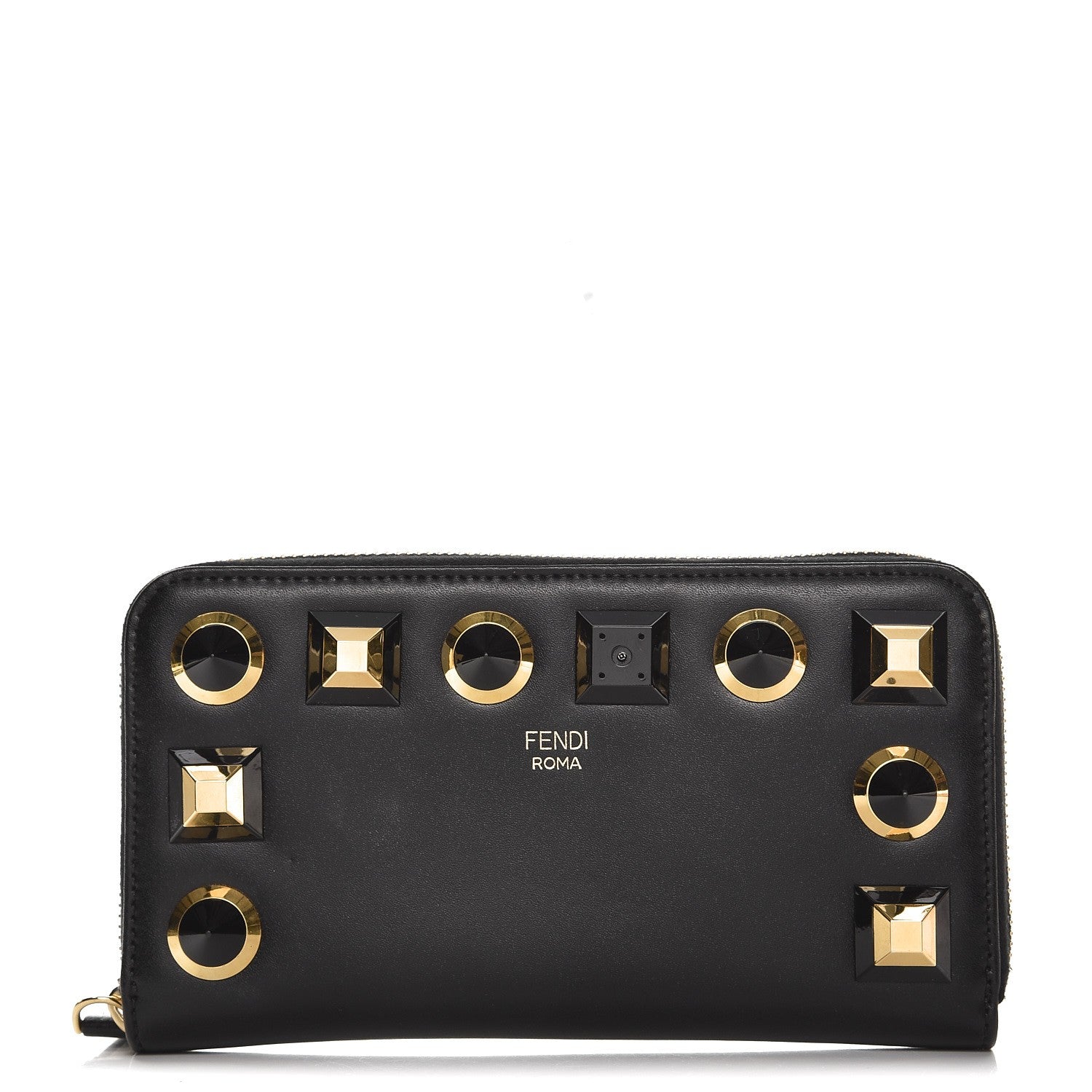Fendi Vitello Rainbow Continental Wallet Black 1 of 10