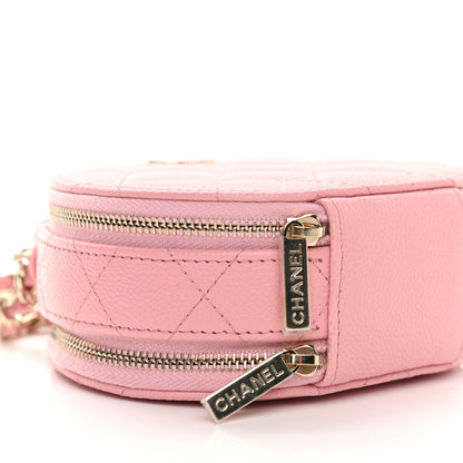 Chanel Caviar Quilted Round Handle With Care Vanity With Chain Pink 9 of 10