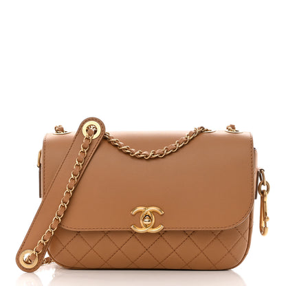 Chanel Calfskin Quilted Multi Pouching Flap And Coin Purse Beige 3 of 18