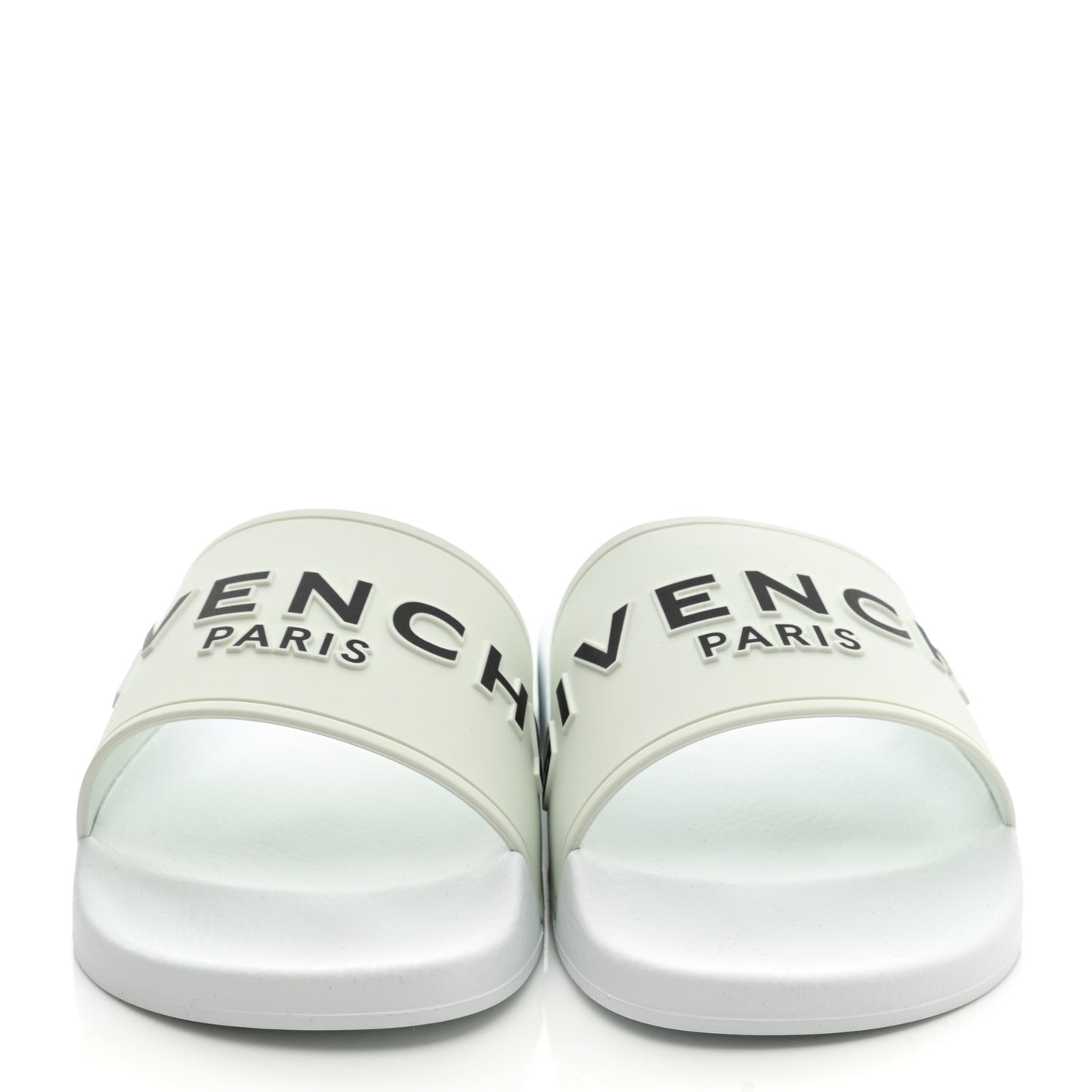 Rubber Logo Pool Slide Sandals 40 White