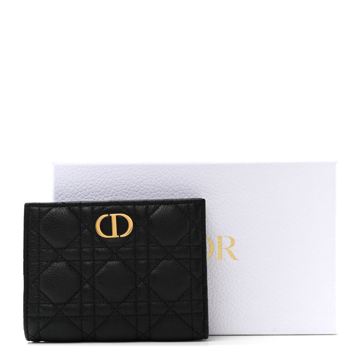Christian Dior Supple Calfskin Cannage Caro Slim Wallet Black 9 of 9