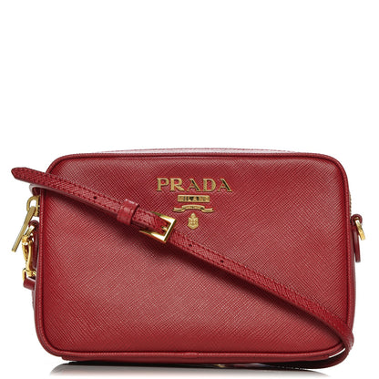 Prada Saffiano Mini Camera Crossbody Bag Fuoco 1 of 7