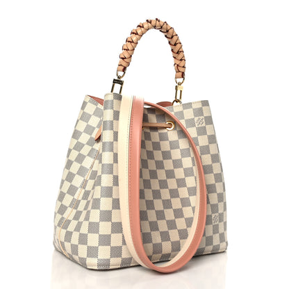 Louis Vuitton Damier Azur Braided Neonoe MM Peach Cream 3 of 11