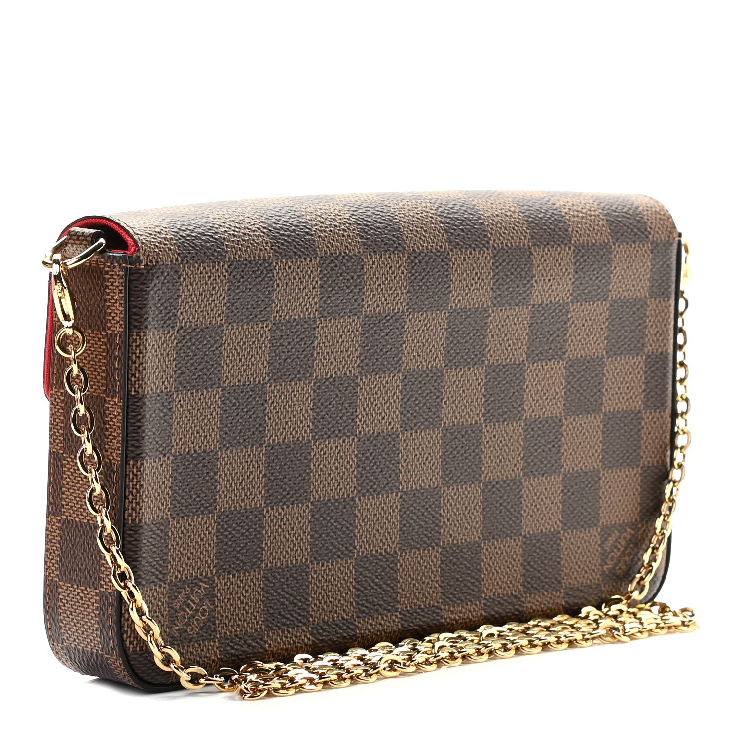 Louis Vuitton Damier Ebene Pochette Felicie Chain Wallet 3 of 8