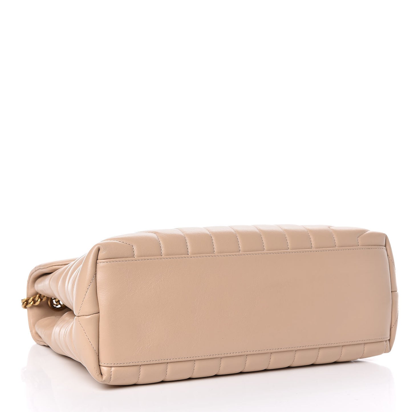 Calfskin Y Quilted Monogram Medium Loulou Chain Satchel Nude Powder