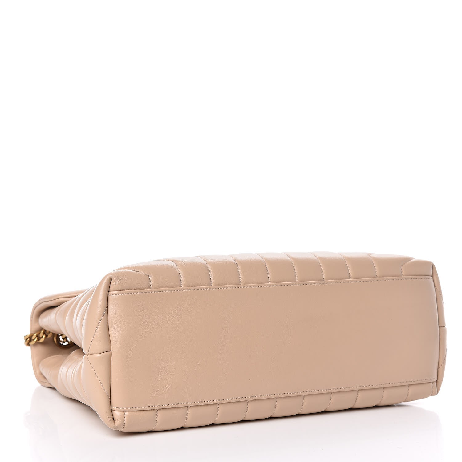 Saint Laurent Calfskin Y Quilted Monogram Medium Loulou Chain Satchel Nude Powder 4 of 15