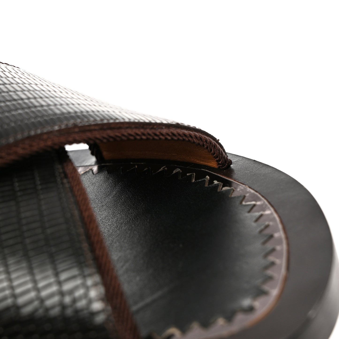 Calfskin Iguana Embossed Elba Flat Sandals 39 Testa Di Moro Black