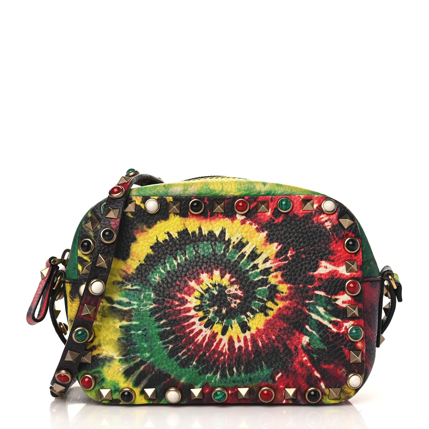 Valentino Garavani Pebbled Calfskin Tie Dye Rockstud Camera Crossbody Bag Multicolor 1 of 8
