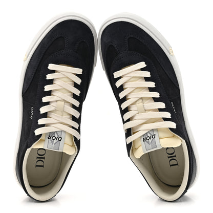 Christian Dior Suede Mens B101 Low Top Sneakers 44 Navy 2 of 10