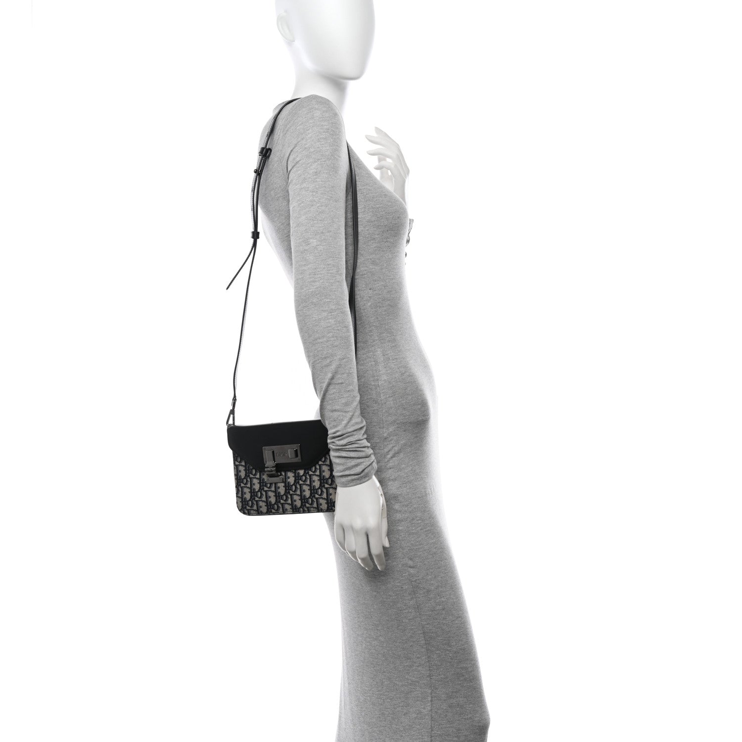 Christian Dior Oblique Smooth Calfskin Messenger Beige Black 2 of 12