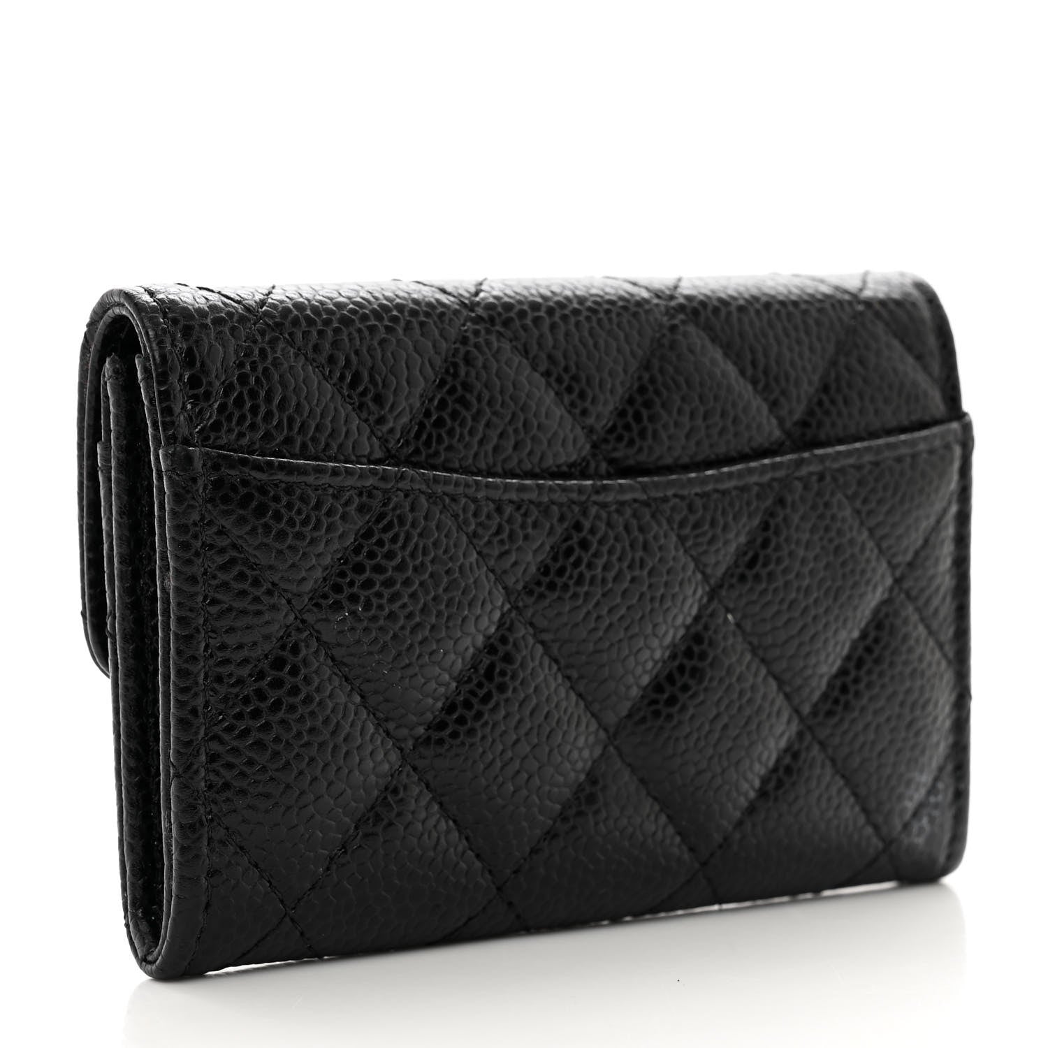 Chanel Caviar Quilted Flap Card Holder Wallet Black 3 of 9