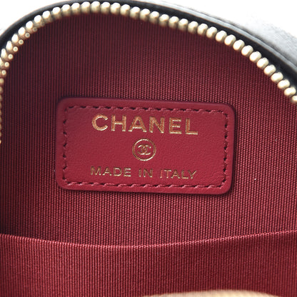 Chanel Shiny Goatskin Quilted 19 Round Clutch With Chain Black 6 of 11