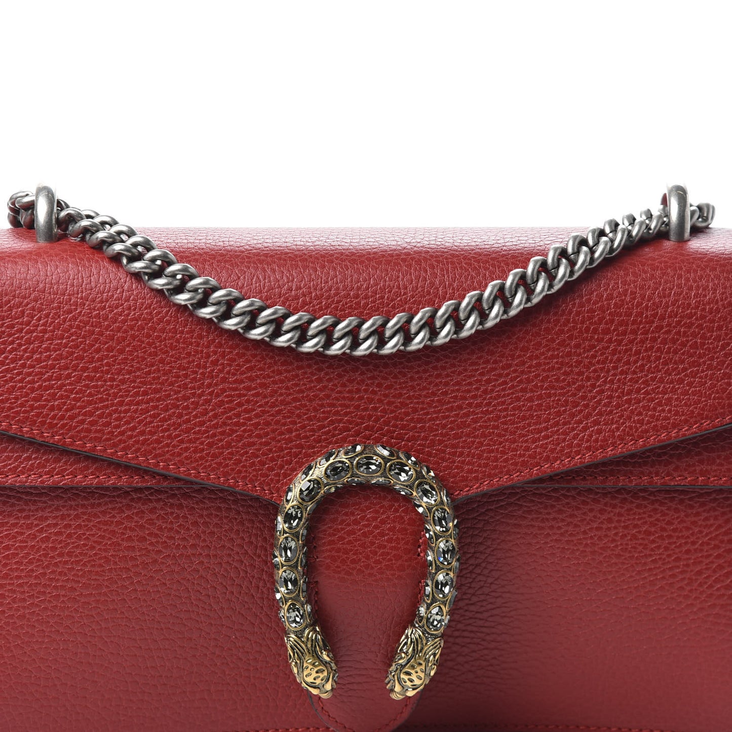 Dollar Calfskin Swarovski Crystal Small Dionysus Shoulder Bag Hibiscus Red