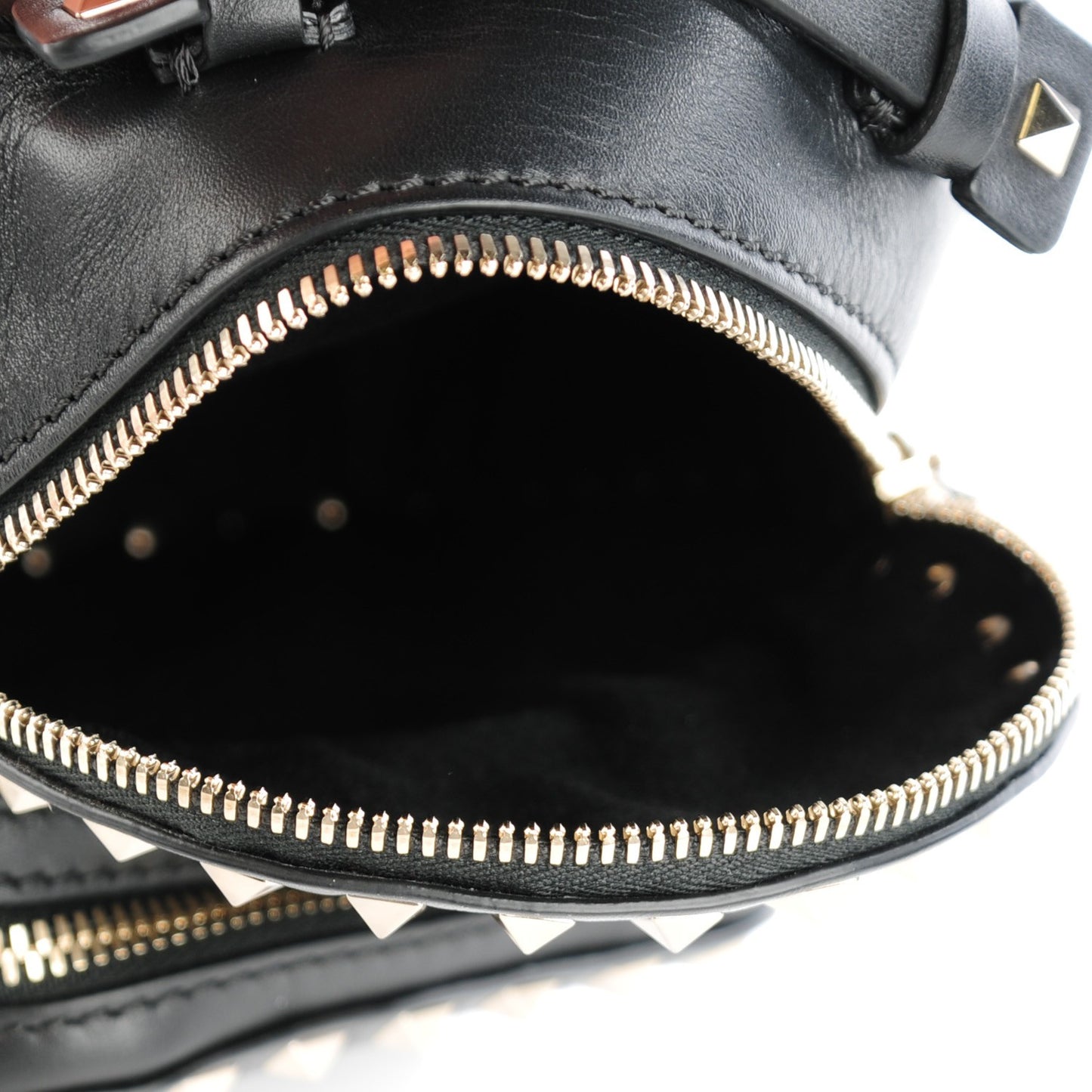 Calfskin Mini Rockstud Backpack Black