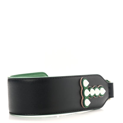 Fendi Vitello T Studded Strap You Black Green 1 of 4