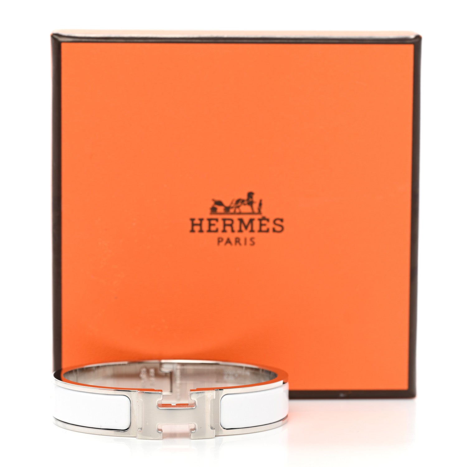 Hermes Enamel Narrow Clic Clac H Bracelet PM White 5 of 5