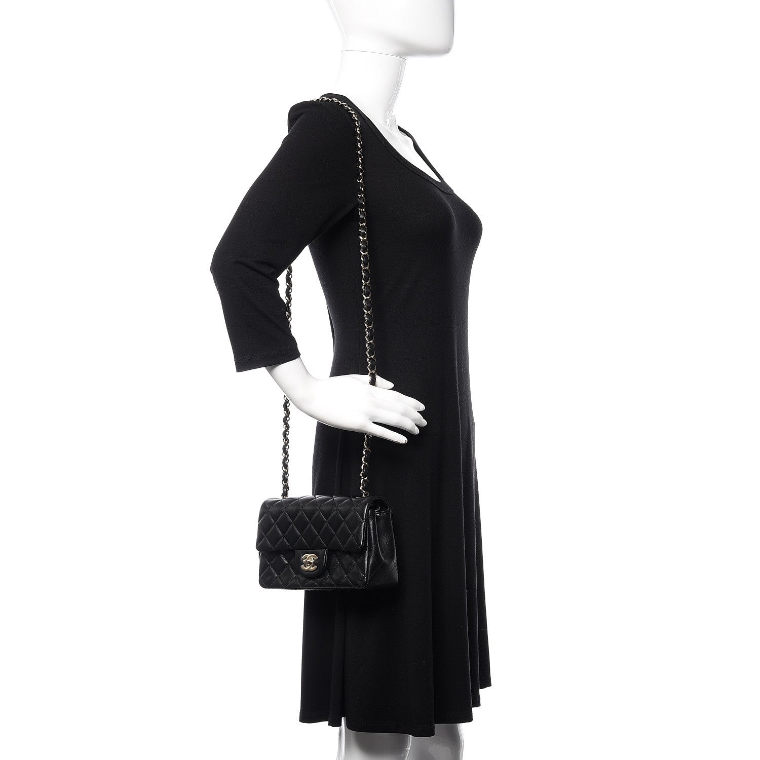 Chanel Lambskin Quilted Mini Rectangular Flap Black 2 of 11