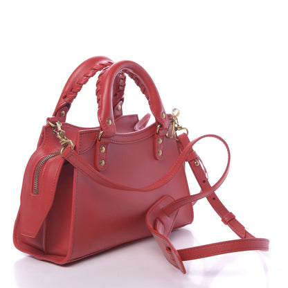 Balenciaga Smooth Calfskin Neo Classic Brass Hardware Mini City Red 3 of 10